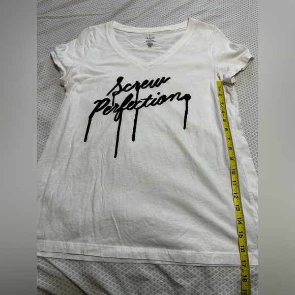 White, v-neck “Screw Perfection” tee from Torrid - Picture 4 of 4